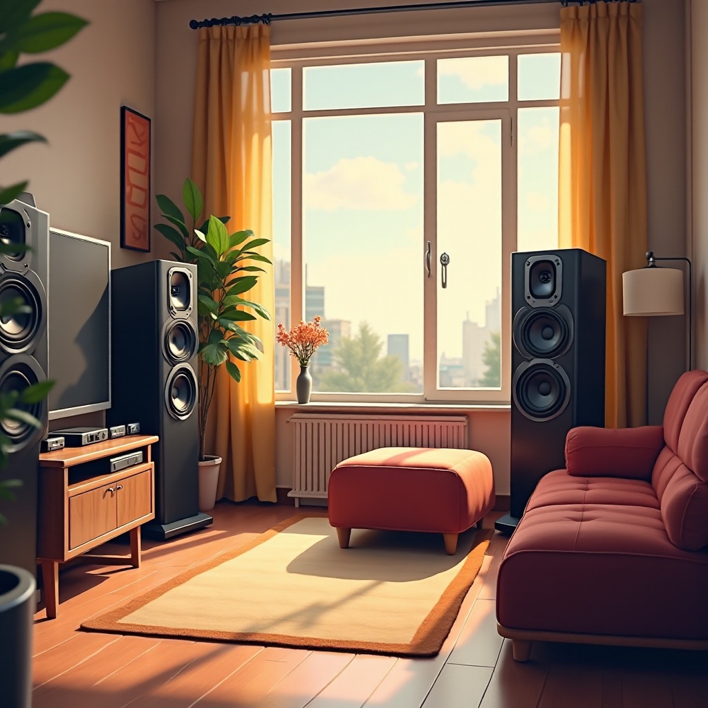 configuração de alto-falantes para sala