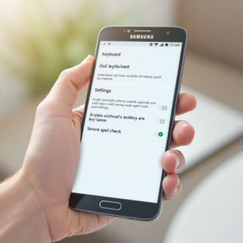 como ativar a verificação ortográfica no telefone samsung
