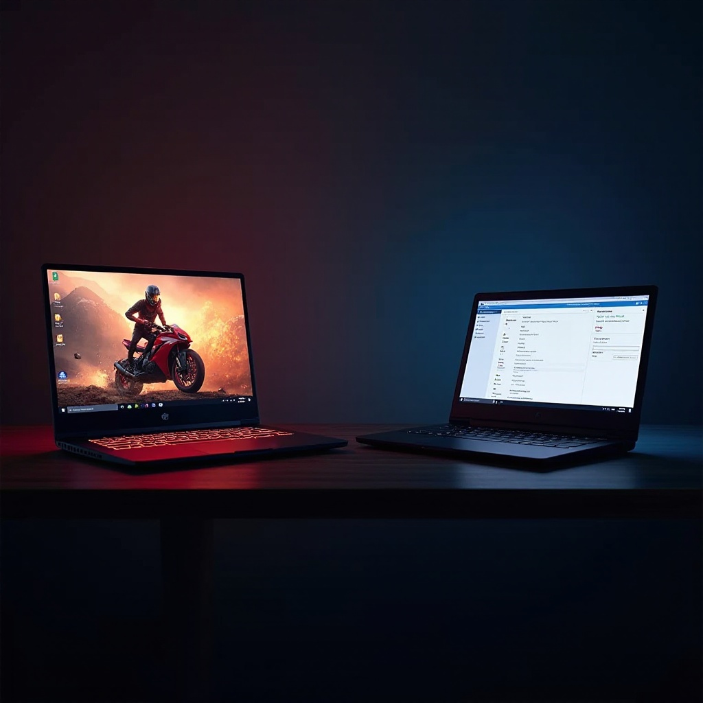 laptop para jogos vs laptop normal